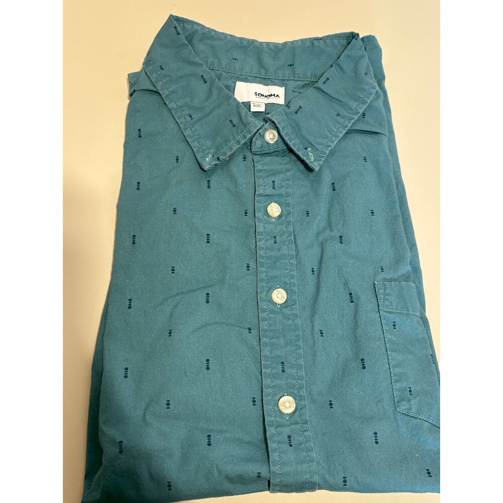 Men's Sonoma XXL teal Short Sleeve Button Down